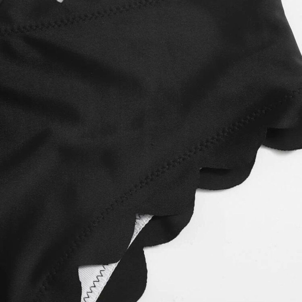BOGO Free - Scalloped edge cheeky bikini bottom, black, XS - Picture 4 of 6